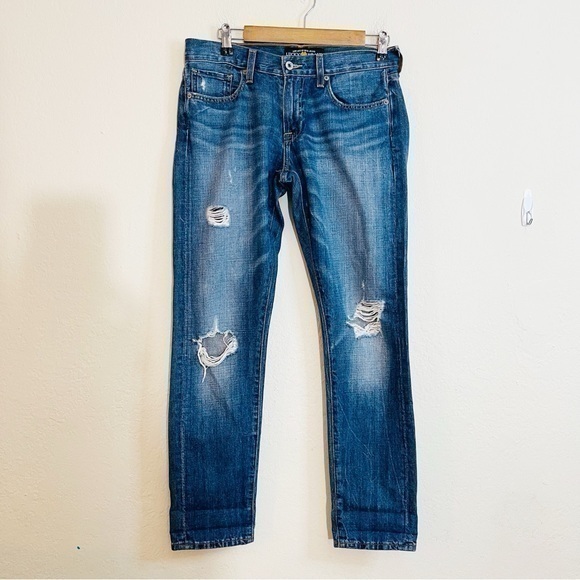 Lucky Brand Sienna Cigarette Mid-Rise Distressed Jeans 26 Blue Pockets - Picture 1 of 13